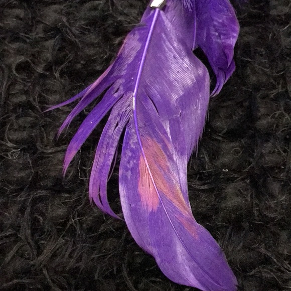 Purple Feather Earrings - Picture 10 of 16